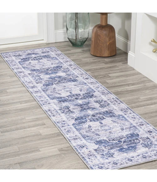 Jonathan Y WASHABLE Blue WSH100A 2ft. X 10ft. Rect. Rug