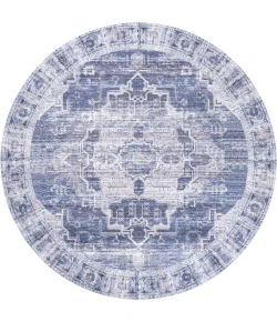 Jonathan Y WASHABLE Blue WSH100A 7ft.-10in. Round Rug