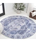 Jonathan Y WASHABLE Blue WSH100A 5ft.3in. Round Rug