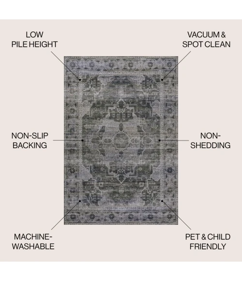 Jonathan Y WASHABLE Brown WSH100C 7ft.-10in. X 10ft. Rect. Rug