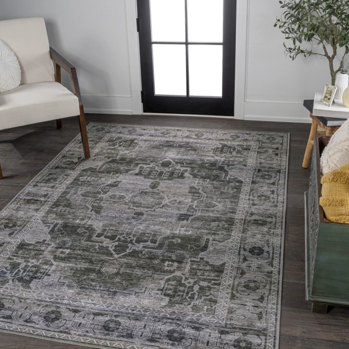 Jonathan Y WASHABLE Green WSH100B 2ft.-11in. X 5ft. Rect. Rug