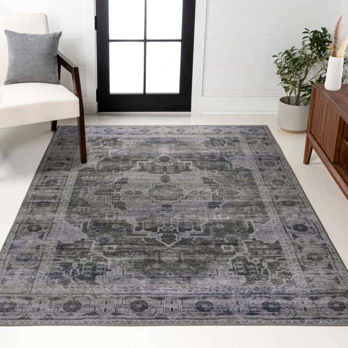 Jonathan Y WASHABLE Green WSH100B 2ft.-11in. X 5ft. Rect. Rug