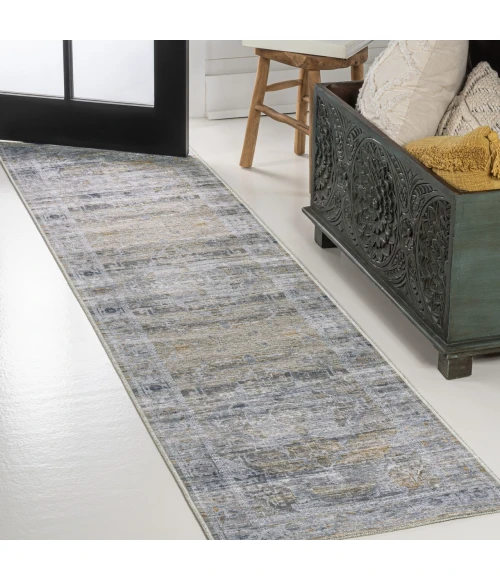 Jonathan Y WASHABLE Gray WSH100D 2ft. X 8ft. Rect. Rug