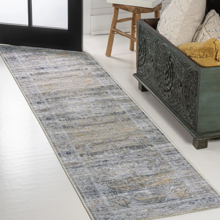 Jonathan Y WASHABLE Gray WSH100D 2ft. X 8ft. Rect. Rug