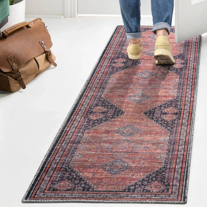 Jonathan Y WASHABLE Orange WSH101A 2ft. X 10ft. Rect. Rug