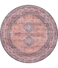 Jonathan Y WASHABLE Orange WSH101A 5ft.3in. Round Rug