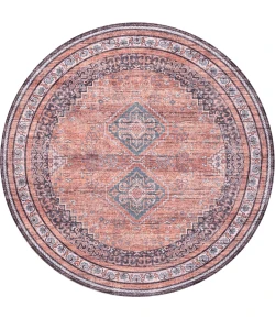Jonathan Y WASHABLE Orange WSH101A 7ft.-10in. Round Rug