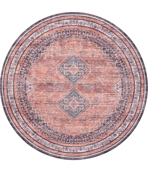 Jonathan Y WASHABLE Orange WSH101A 5ft.3in. Round Rug