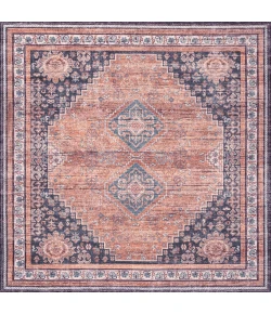 Jonathan Y WASHABLE Orange WSH101A 6ft. Square Rug