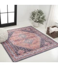 Jonathan Y WASHABLE Orange WSH101A 6ft. Square Rug