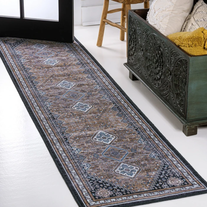 Jonathan Y WASHABLE Blue WSH101C 2ft. X 8ft. Rect. Rug