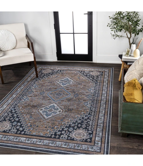 Jonathan Y WASHABLE Brown WSH101B 5ft.3in. X 7ft.7in. Rect. Rug