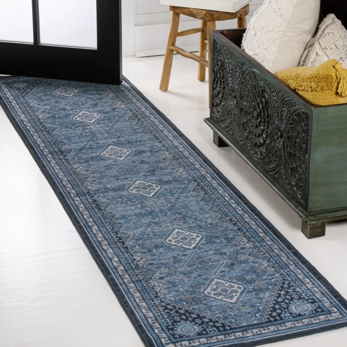 Jonathan Y WASHABLE Blue WSH101D 2ft. X 8ft. Rect. Rug