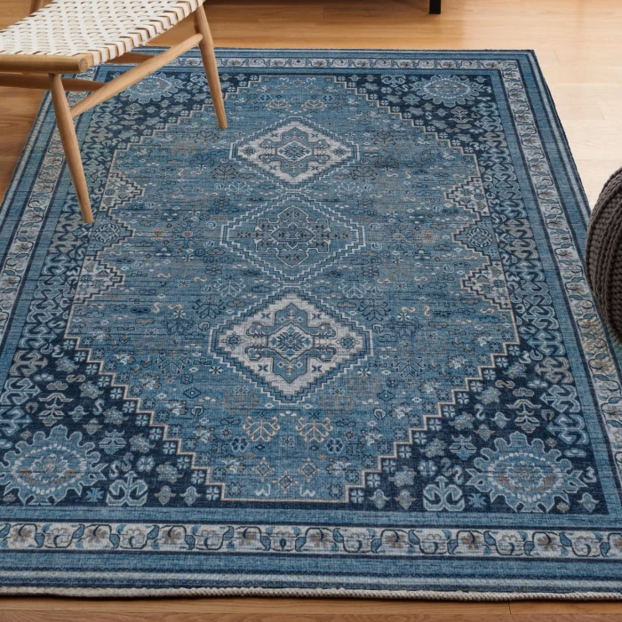 Jonathan Y WASHABLE Blue WSH101C 3ft.-11in. X 6ft. Rect. Rug