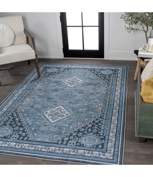 Jonathan Y WASHABLE Blue WSH101C 2ft.-11in. X 5ft. Rect. Rug