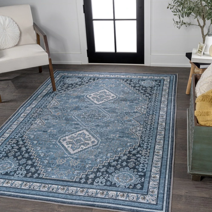 Jonathan Y WASHABLE Blue WSH101C 3ft.-11in. X 6ft. Rect. Rug