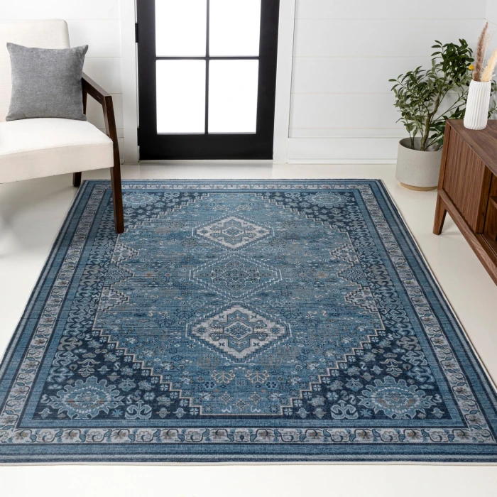 Jonathan Y WASHABLE Blue WSH101C 3ft.-11in. X 6ft. Rect. Rug