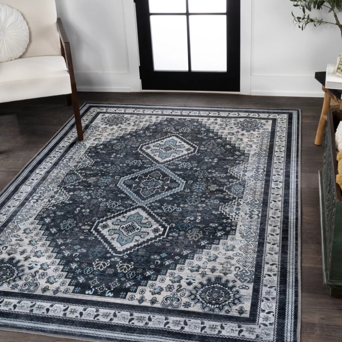 Jonathan Y WASHABLE Blue WSH101D 5ft.3in. X 7ft.7in. Rect. Rug