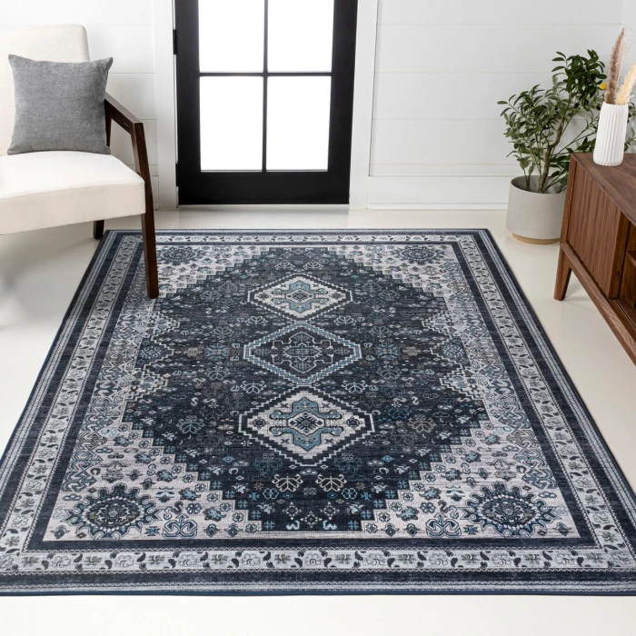 Jonathan Y WASHABLE Blue WSH101D 5ft.3in. X 7ft.7in. Rect. Rug