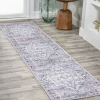Jonathany Wsh102A WSH102A Gray/Purple Area Rug 2 ft. X 8 ft. Rectangle