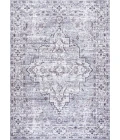 Didim Boho Gray Medallion Washable Gray/Purple 3 ft. x 5 ft. Area Rug