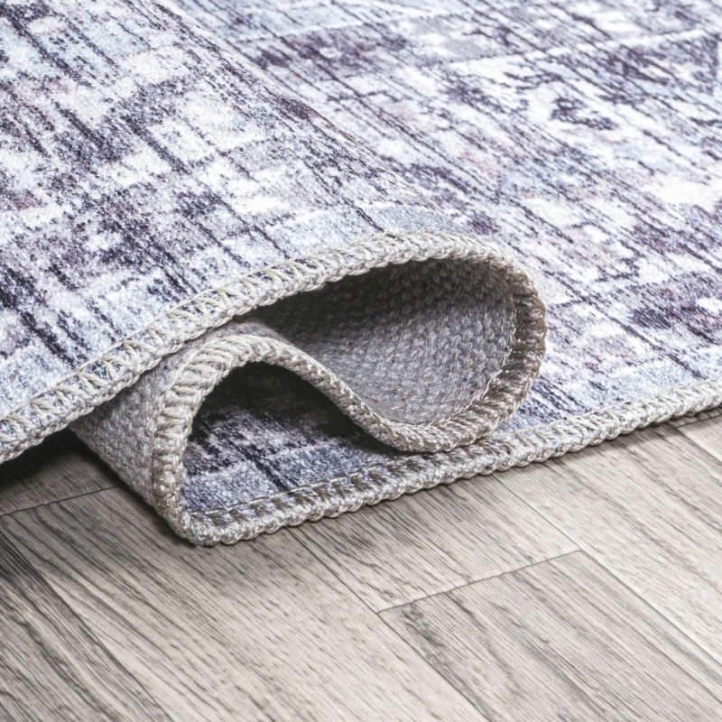 Jonathan Y WASHABLE Gray WSH102A 7ft.-10in. Round Rug