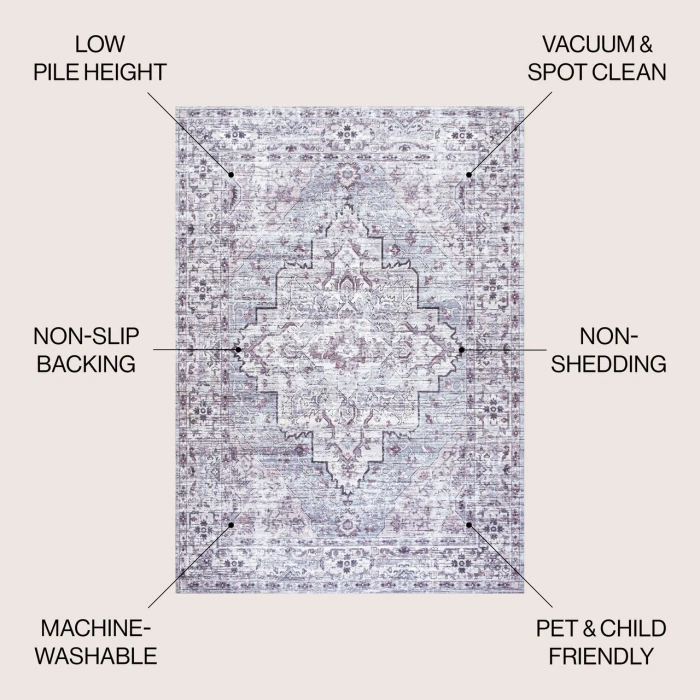 Jonathan Y WASHABLE Multi-Colored WSH104A 9ft. X 12ft. Rect. Rug