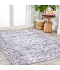 Didim Boho Gray Medallion Washable Gray/Purple 3 ft. x 5 ft. Area Rug