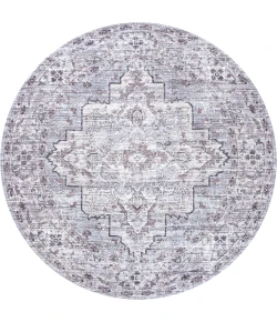Jonathan Y WASHABLE Gray WSH102A 5ft.3in. Round Rug