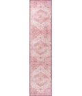 Alacati Ogee Medallion Washable Red/Orange/Cream 2 ft. x 8 ft. Runner Rug