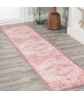 Alacati Ogee Medallion Washable Red/Orange/Cream 2 ft. x 8 ft. Runner Rug