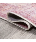 Alacati Ogee Medallion Washable Red/Orange/Cream 2 ft. x 8 ft. Runner Rug