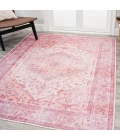 Alacati Ogee Medallion Washable Red/Orange/Cream 5 ft. x 8 ft. Area Rug