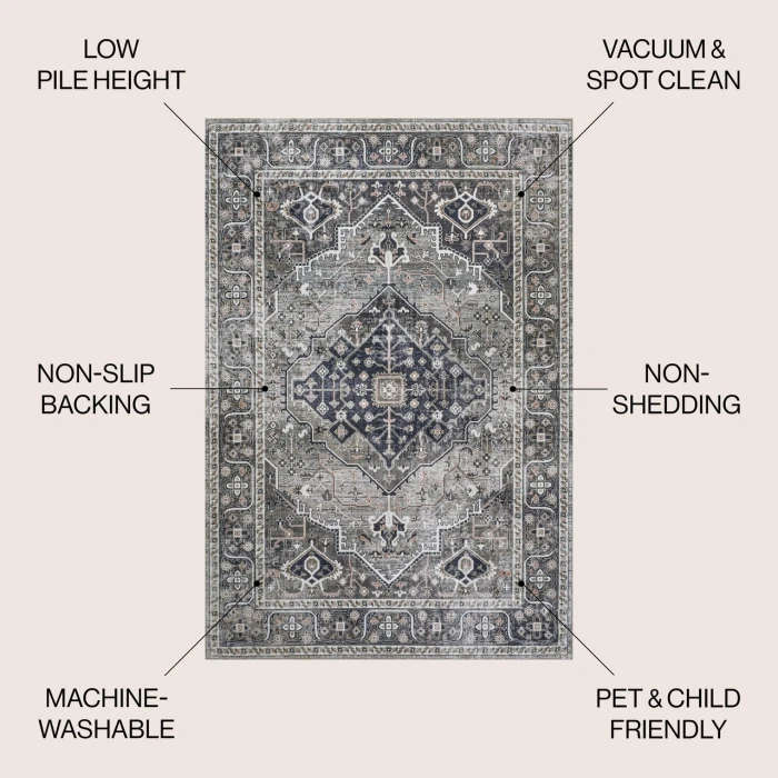 Jonathan Y WASHABLE Beige WSH104C 7ft.-10in. X 10ft. Rect. Rug