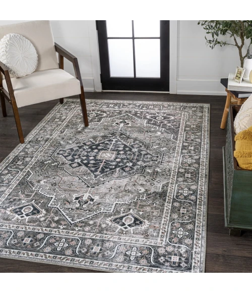 Jonathan Y WASHABLE Gray WSH103E 3ft.-11in. X 6ft. Rect. Rug