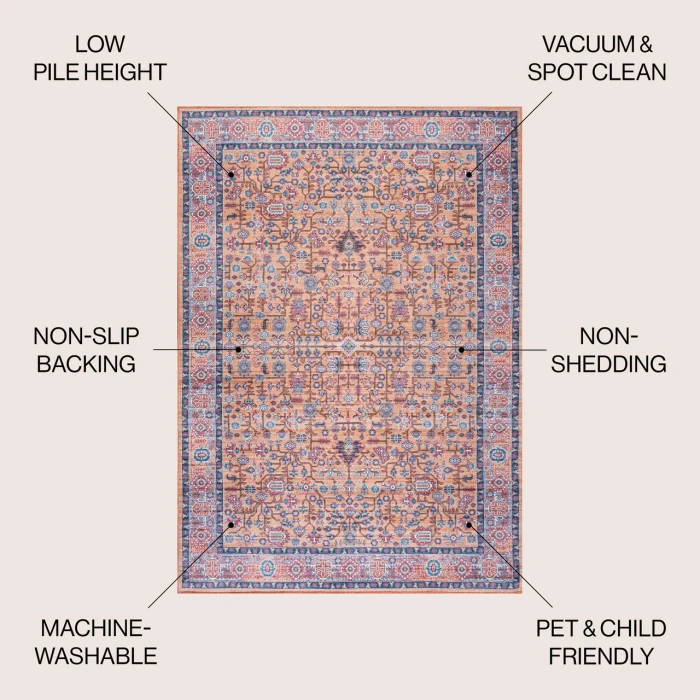 Jonathan Y WASHABLE Red WSH105A 9ft. X 12ft. Rect. Rug