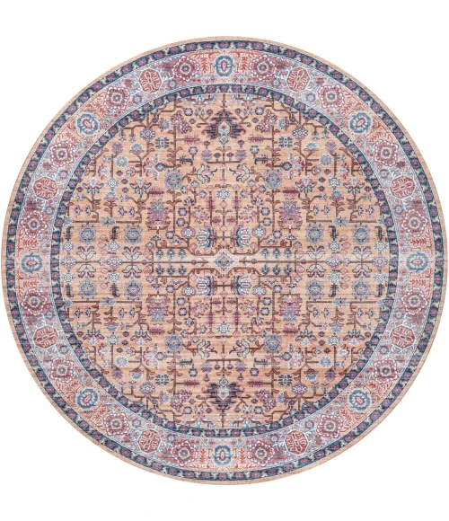 Jonathan Y WASHABLE Multi-Colored WSH104A 5ft.3in. Round Rug