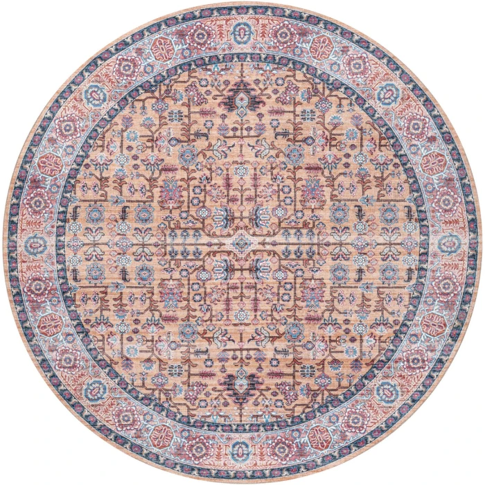 Jonathan Y WASHABLE Multi-Colored WSH104A 6ft. Round Rug