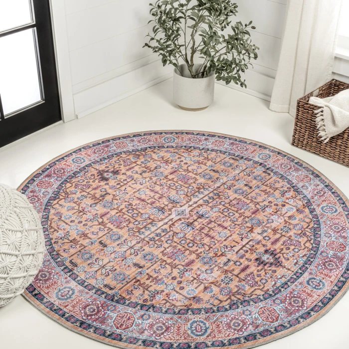 Jonathan Y WASHABLE Multi-Colored WSH104A 6ft. Round Rug