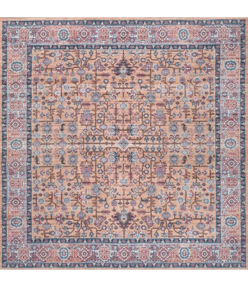 Jonathan Y WASHABLE Multi-Colored WSH104A 5ft.3in. Square Rug