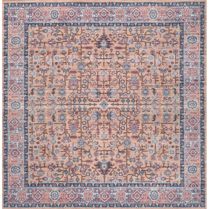 Jonathan Y WASHABLE Multi-Colored WSH104A 5ft.3in. Square Rug
