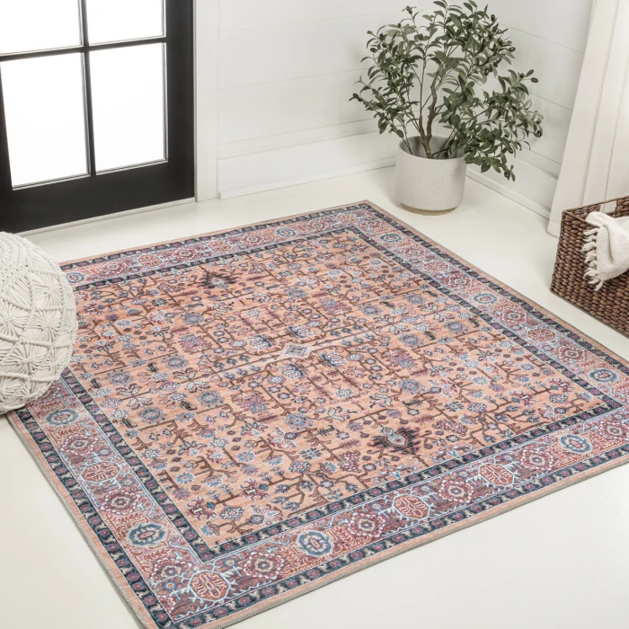 Jonathan Y WASHABLE Multi-Colored WSH104A 5ft.3in. Square Rug