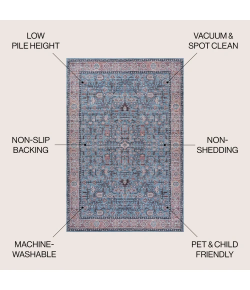 Jonathan Y WASHABLE Blue WSH104B 2ft.-11in. X 5ft. Rect. Rug