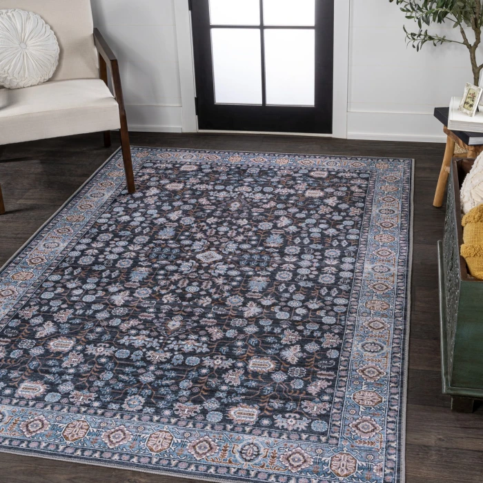 Jonathan Y WASHABLE Black WSH104D 5ft.3in. X 7ft.7in. Rect. Rug