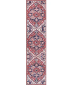 Jonathany Wsh105A WSH105A Red/Navy Area Rug 2 ft. X 8 ft. Rectangle