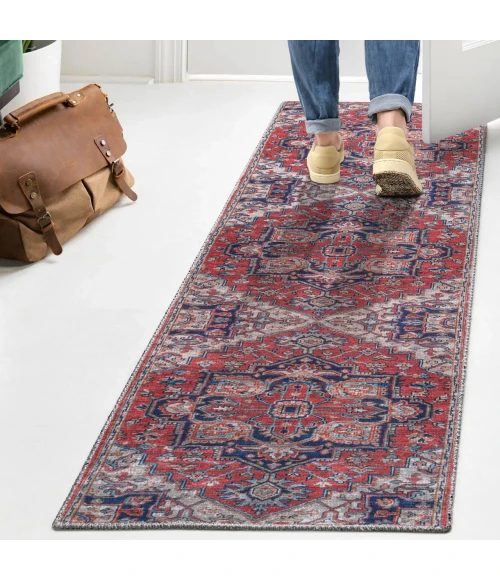 Jonathan Y WASHABLE Red WSH105A 2ft. X 10ft. Rect. Rug