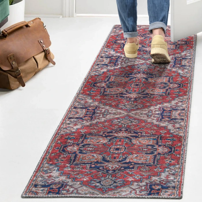 Jonathan Y WASHABLE Red WSH105A 2ft. X 10ft. Rect. Rug