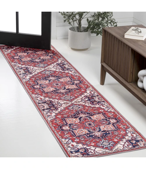 Jonathan Y WASHABLE Red WSH105A 2ft. X 10ft. Rect. Rug