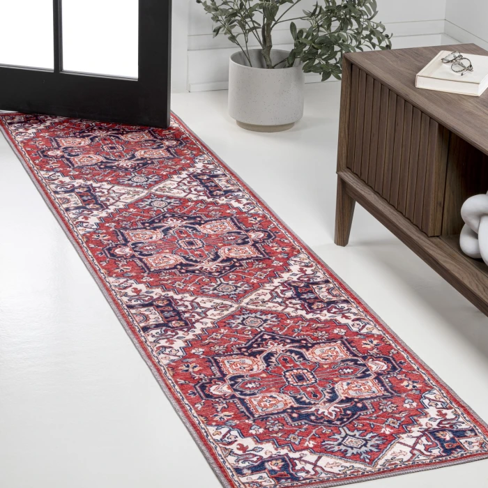 Jonathan Y WASHABLE Red WSH105A 2ft. X 10ft. Rect. Rug