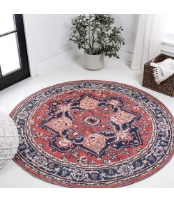 Jonathan Y WASHABLE Red WSH105A 7ft.-10in. Round Rug